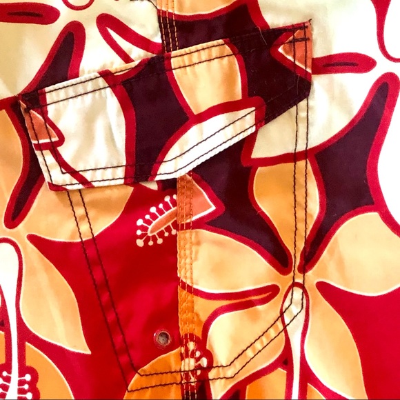 GAP Orange Yellow Hawaiian Beach Surf Board Shorts Medium - Picture 3 of 7